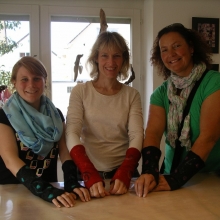 Die stolzen Teilnehmer präsentieren die Ergebnisse.